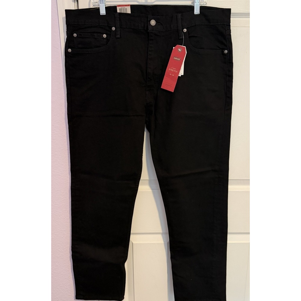 Levi's Mens Jeans 502 Regular Fit Black Tapered Leg Denim 40X32 (actual 39x30.5)